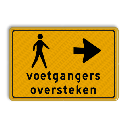 Omleidingsbord - voetgangers oversteken - Werk in uitvoering