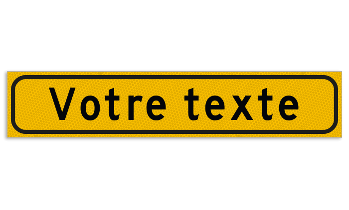 Plaque de voiture 500x100mm jaune FLUOR avec votre propre texte