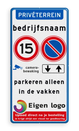 Entreebord met Banner, 4 pictogrammen en eigen tekst met logo