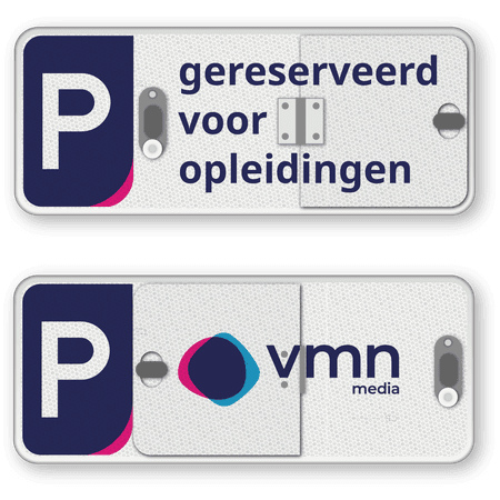 Parkeerbord 500x200mm met 2 standen en eigen ontwerp