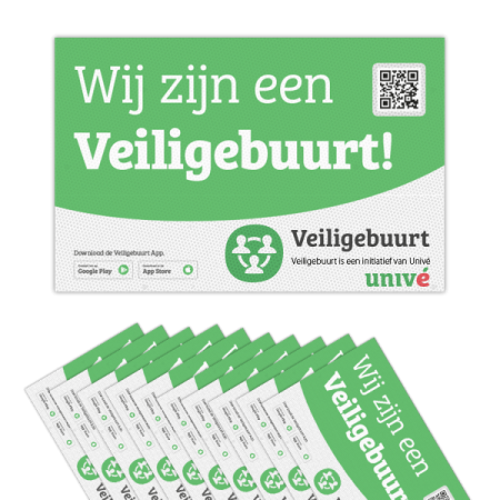 Reflecterende Stickerset Veiligebuurt.nl initiatief van univé - Buurtpreventie ( 10 stuks )