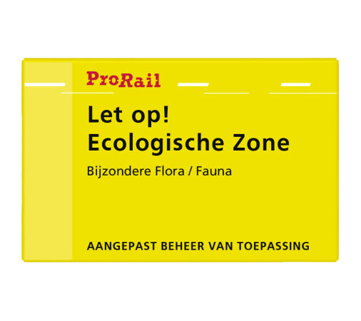 Waarschuwingsbord ProRail - Ecologische Zone - 300x190mm