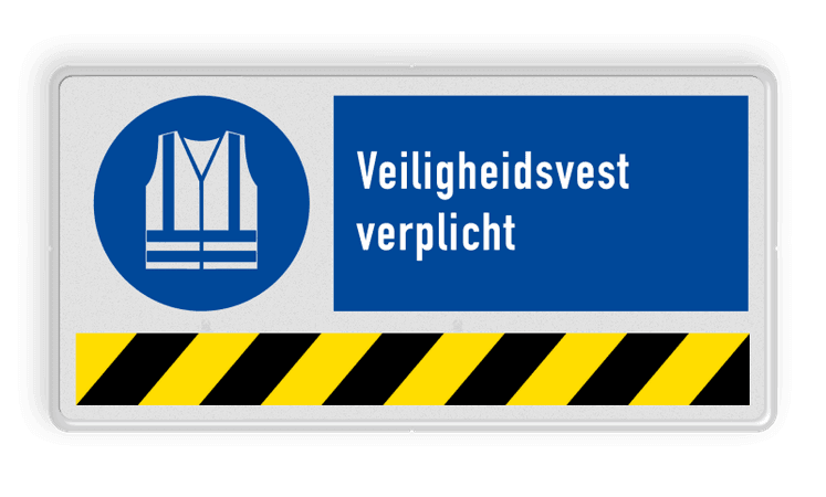 PBM Gebodsbord M015 met tekst Veiligheidsvest verplicht