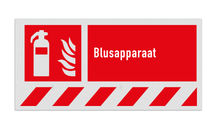 Brand bord met pictogram en tekst Blusapparaat