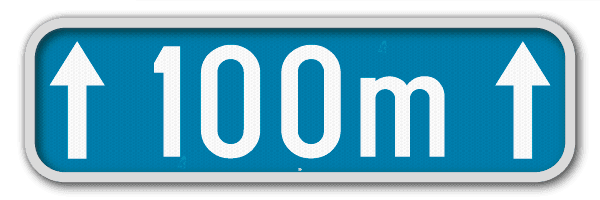 Panneau G2000 - G type II - Indication d'une distance d'une partie de la voie publique