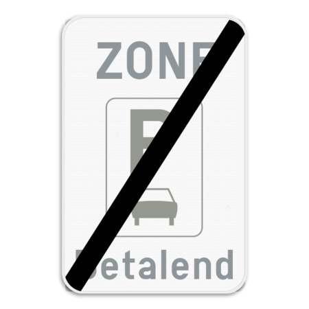 Verkeersbord SB250 ZE9aT/ - Einde