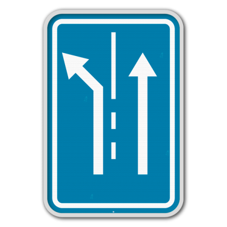 Panneau G2000 - F13 - Signal annonçant des flèches sur la chaussée et prescrivant le choix d’une bande de circulation