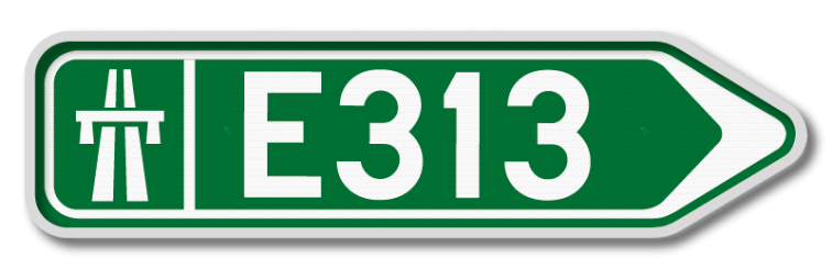 Panneau G2000 - F31 - Itinéraire par autoroute - Droite