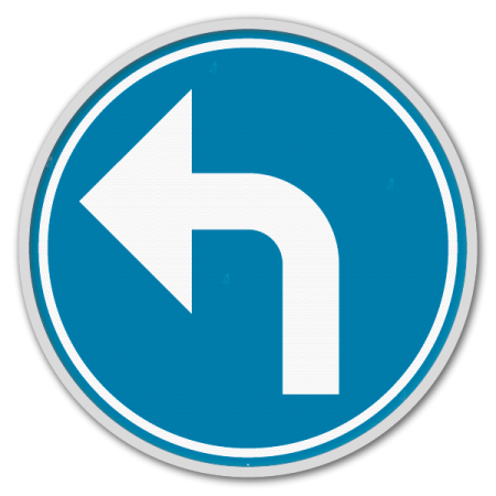 Panneau G2000 - D1e - Obligation de suivre à gauche