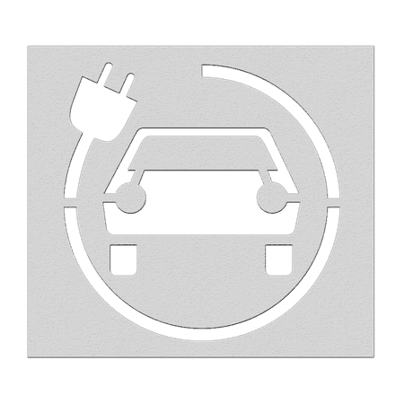 Wegmarkering spuitmal PVC (5mm) - Sjabloon oplaadpunt elektrische auto