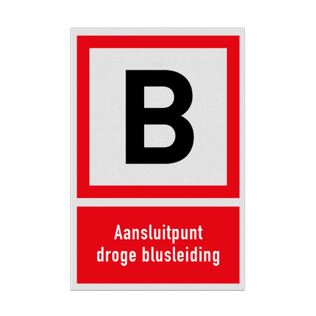 Brand bord Aansluitpunt droge blusleiding met tekst