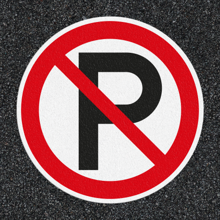 Thermoplast wegmarkering - symbool niet parkeren
