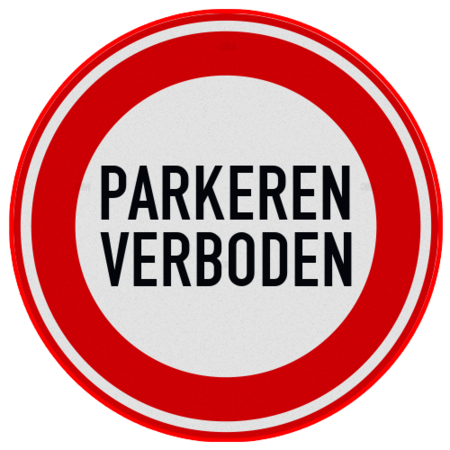 Verkeersbord parkeren verboden - reflecterend