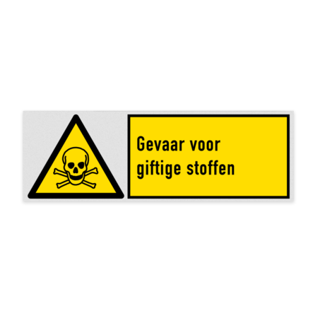 Veiligheidsbord met pictogram en tekst Gevaar voor giftige stoffen