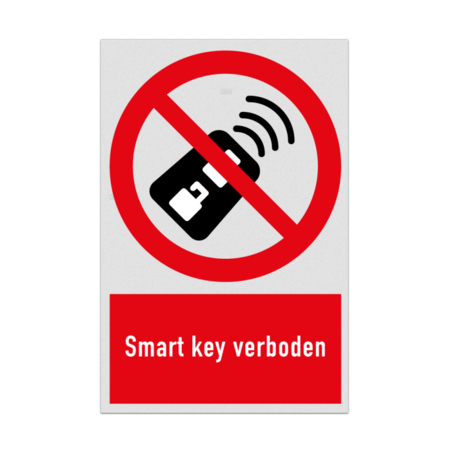 Verbodsbord met pictogram en tekst Smart Key verboden