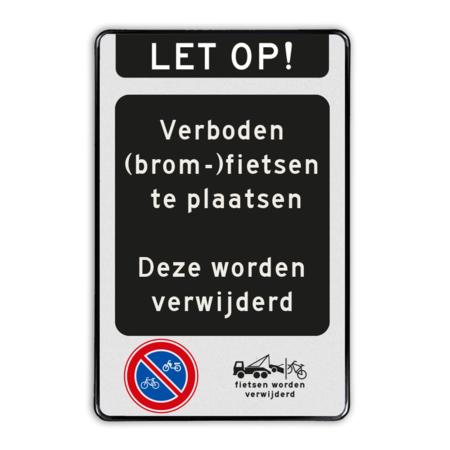 Verkeersbord verboden (brom)fietsen plaatsen - RVV E03 - reflecterend