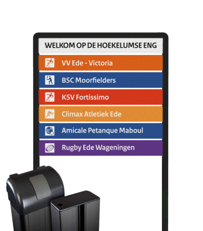 Informatiebord sportpark - Portaalsysteem TS-50/100 max. 7 panelen - reflecterend