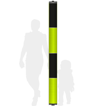 Aluminium Attentiepaal Ø160x2000mm - Fluorescerend