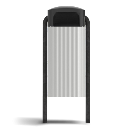 R2 duurzame afvalbak - 50 liter - Zilver aluminium