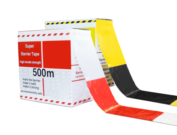 Ruban de balisage jaune et noir ou rouge et blanc - 500 mètres