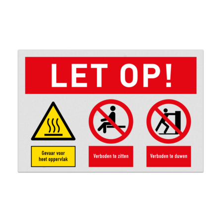 Veiligheidsbord Waarschuwing voor heet oppervlakte