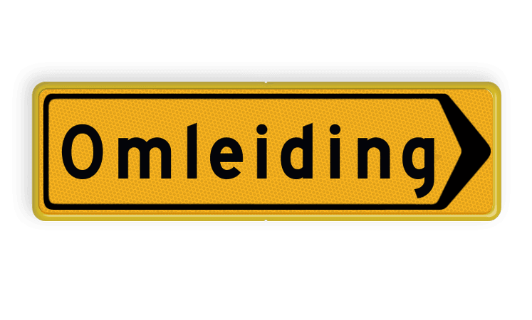 Omleidingsbord - T102r - Omleiding - Werk in uitvoering