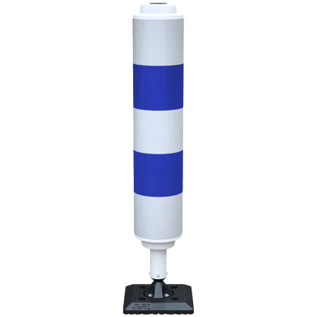 Verkeerszuil BB21 blauw/wit Ø160mm - Veerpaal kunststof flexibel - reflecterend