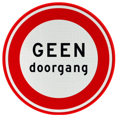 Verkeersbord geen doorgang - reflecterend