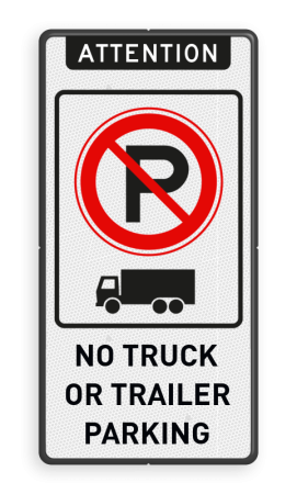Verkeersbord no truck or trailer parking - reflecterend