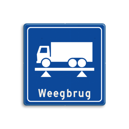 Verkeersbord weegbrug blauw/wit - reflecterend