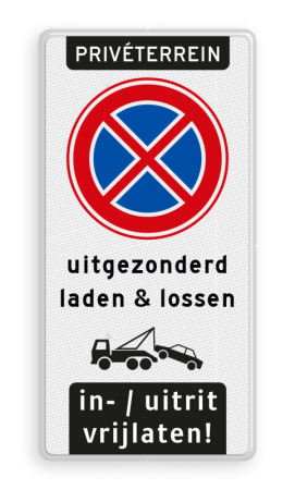 Bord E2 + uitgezonderd Laden/Lossen + inrit/uitrit vrijlaten