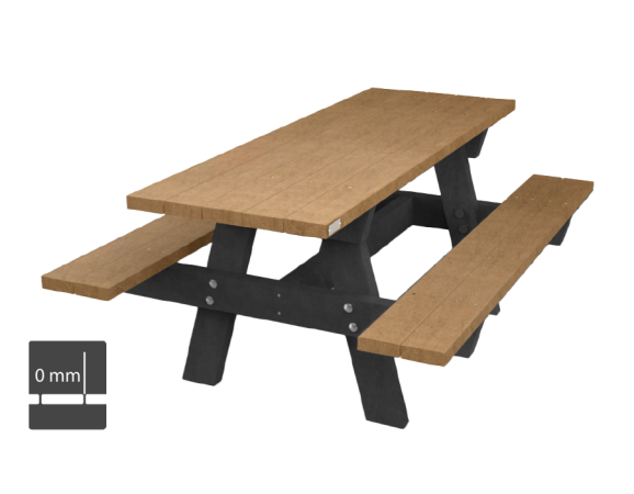 Picknicktafel met gesloten tafelblad - type Oslo - Bicolor