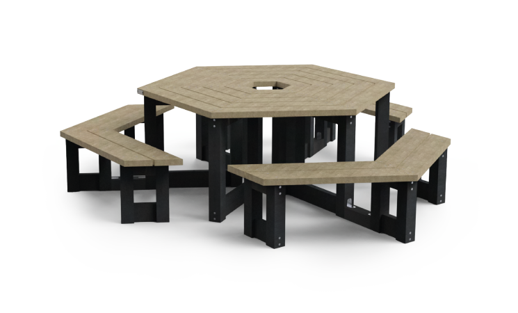 Picknicktafel rond - type Siena - Bicolor