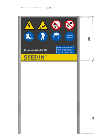 Informatiebord met portaalsysteen TS-R70 met informatiebord (2:3) - reflecterend