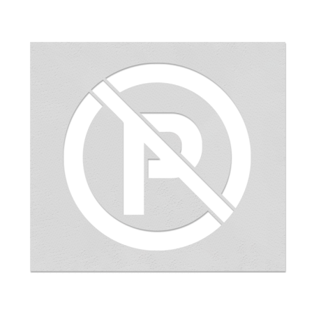 Wegmarkering spuitmal PVC (5mm) - Sjabloon verboden te parkeren