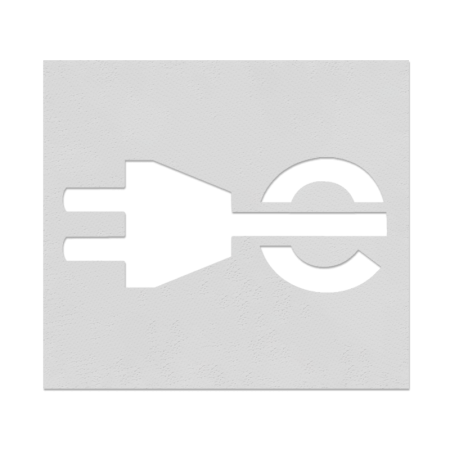 Wegmarkering spuitmal PVC (5mm) - Sjabloon laadstekker elektrische voertuigen