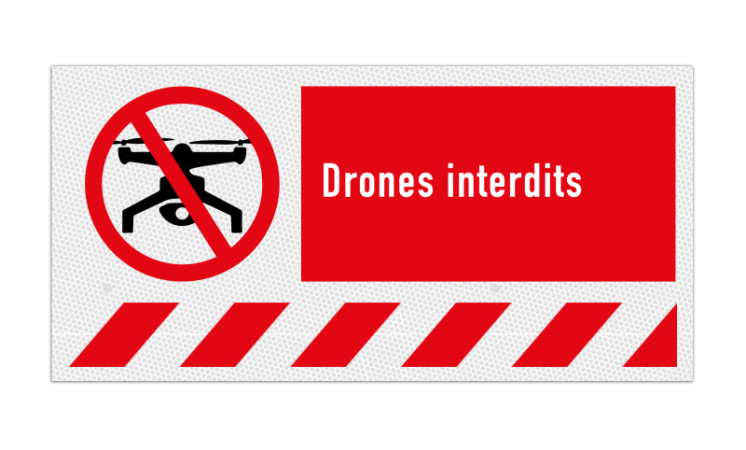 Panneau ou autocollant - Drones interdits