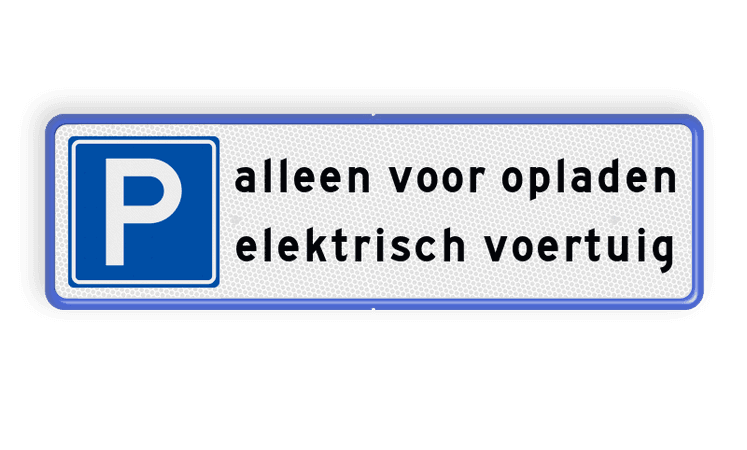 Parkeerplaatsbord - parkeren elektrisch voertuig - reflecterend