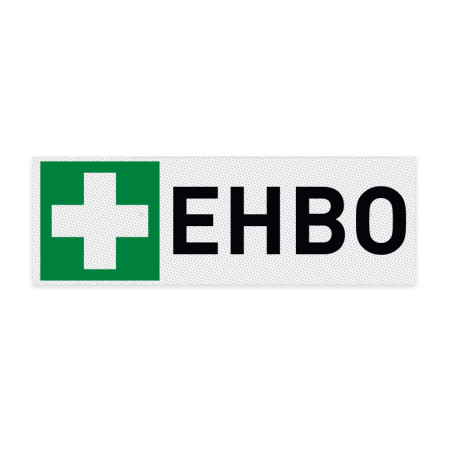 Veiligheidspictogram E003 - EHBO middelen met tekst - reflecterend
