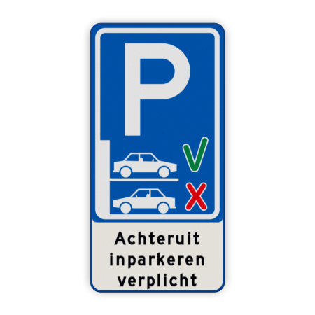 Verkeersbord Achteruit inparkeren verplicht Verkeersbord - Achteruit inparkeren verplicht BT21 Verkeersbord, Achteruit, inparkeren, verplicht