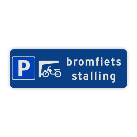 Parkeerbord - bromfietsen stalling fietsenstalling, parkeren, pijlbord