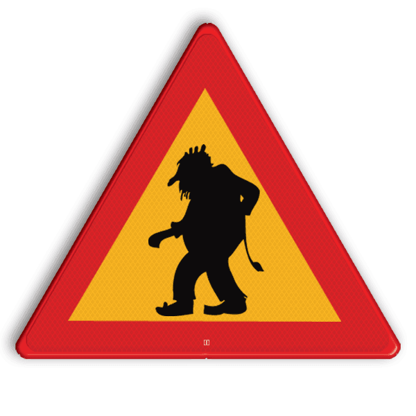 Verkeersbord ZWEDEN Trol