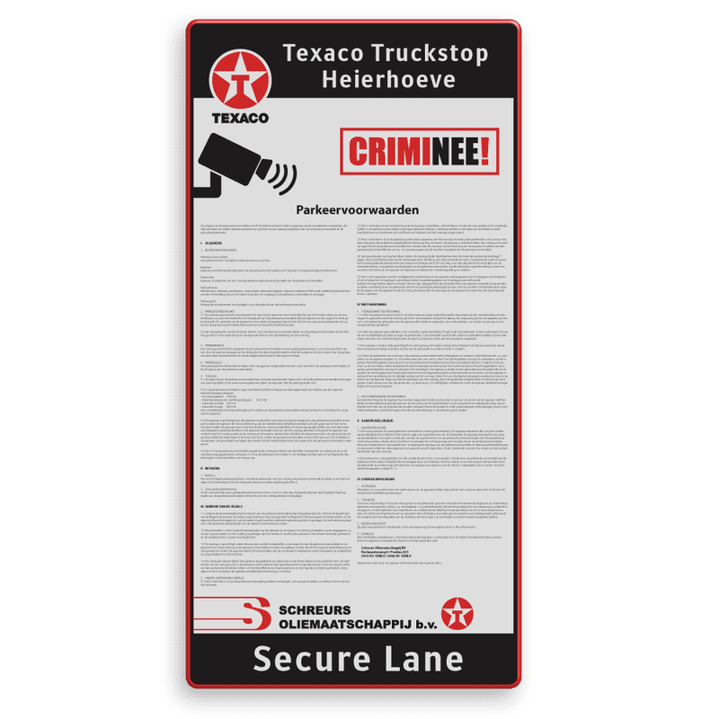 Informatiebord truckstop - CRIMNEE - 1000x2000x28mm Entree