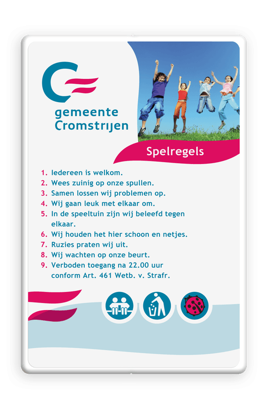 Rechthoekig spelregelbord in huisstijl met full-color opdruk
