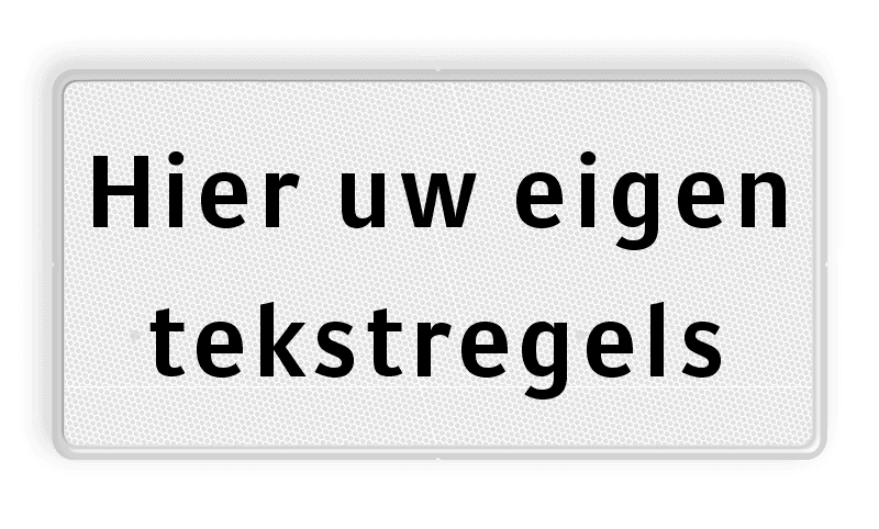 Onderbord RVV wit/zwart eigen tekst - Blue Current