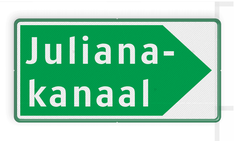 Scheepvaartbord BPR H.2.1b - Beslissingsaanduiding voor vaarweg of plaats