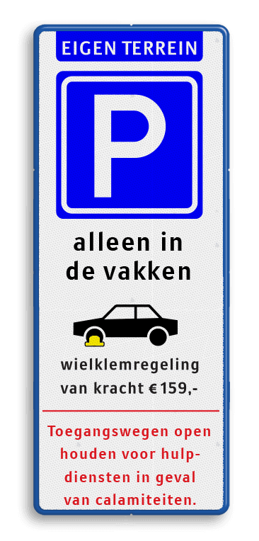 Verkeersbord 400x1000mm ET-E04-txt-WKR-calamiteiten