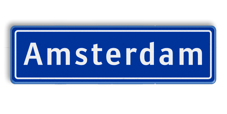Komgrensbord 1240x340 mm RVV H01a - Amsterdam - Start bebouwde kom