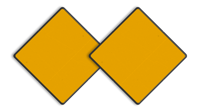Scheepvaartbord BPR D.1b - Aanbevolen doorvaartopening, doorvaart uit tegengestelde richting verboden (2 stuks)