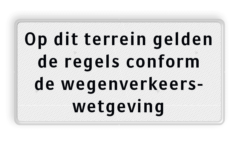 Verkeersbord - Onderbord op dit terrein - wit/zwart